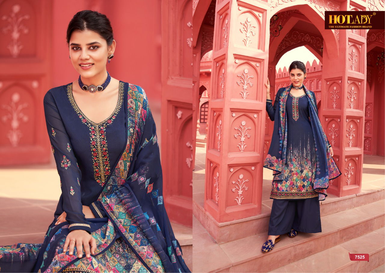Hotlady Kasturi 7521 Series Fancy Festive Wear Digital Printed Salwar Kameez Collection
