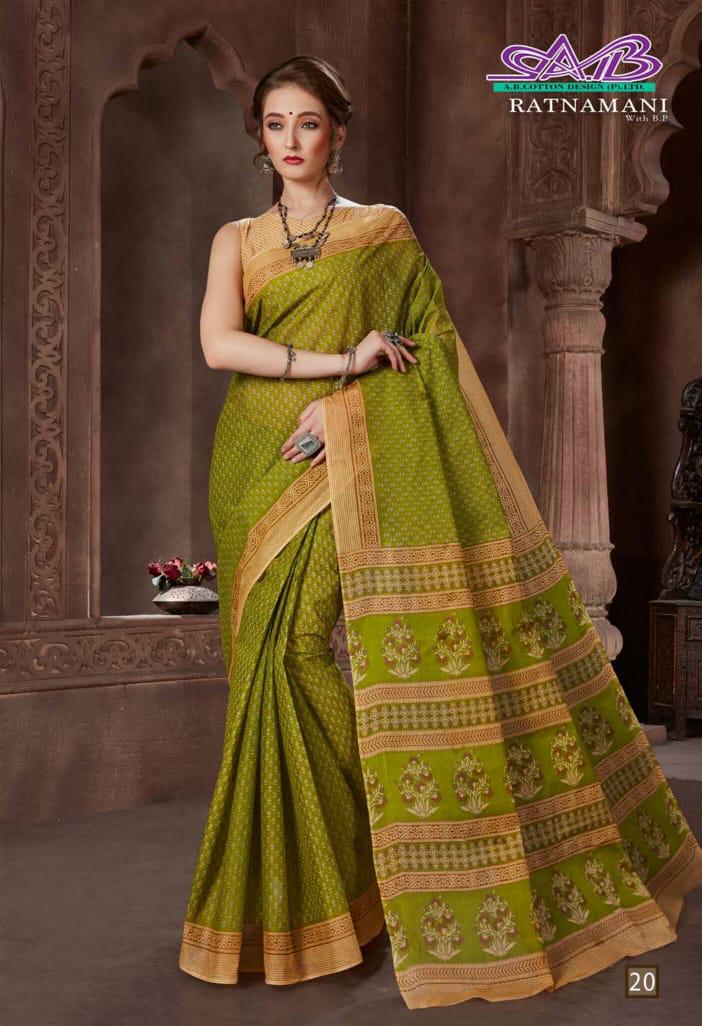 Ab Ratnamani 1 Latest Regular Wear Cotton weaving Designer Printed Sarees Collection
