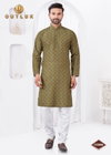 Mehendi Colour Outluk Vol 132 Rayon Cotton Mens Kurta Pajama Bulk Orders In India 132006