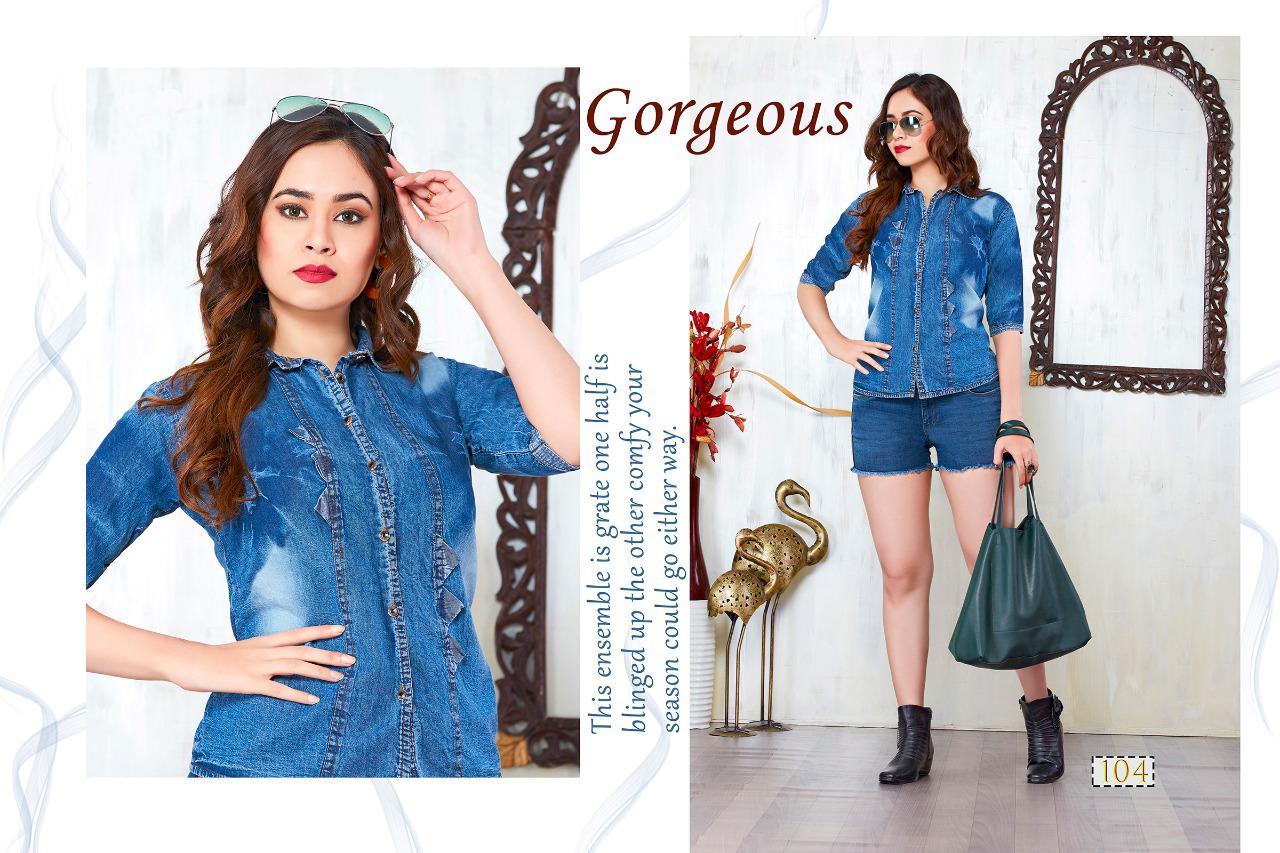 Trendy Fabulous Latest Stylish Party Wear Denim Ladies Shirt Collection

