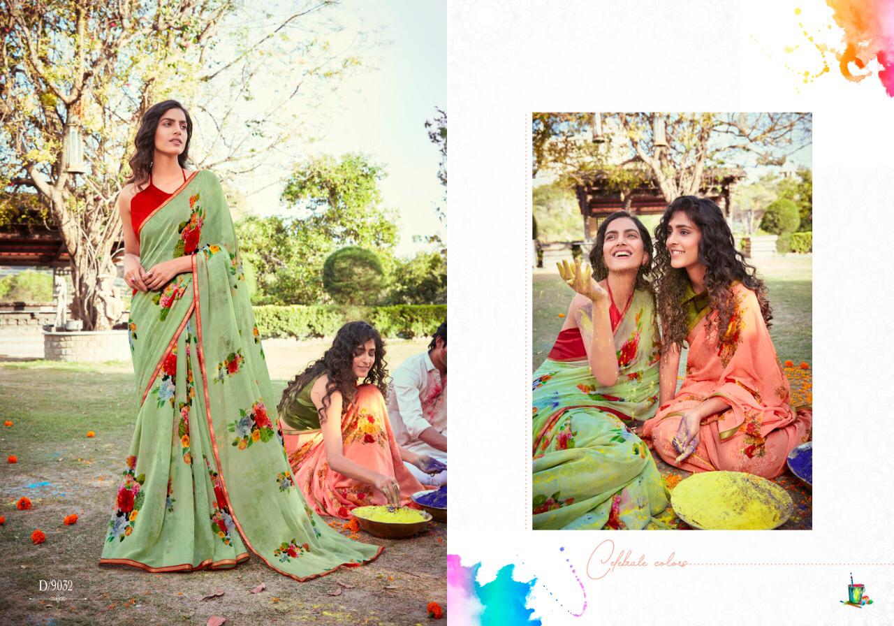 5D DESIGNER KIA VOL -02 Latest fancy Designer Casual Wear Pure Chiffon Printed Saree Collection