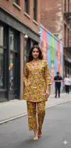 Naisha K 383 Cotton Printed Light Work Casual Wear Co Ord Set Wholesale Suppliers In Mumbai