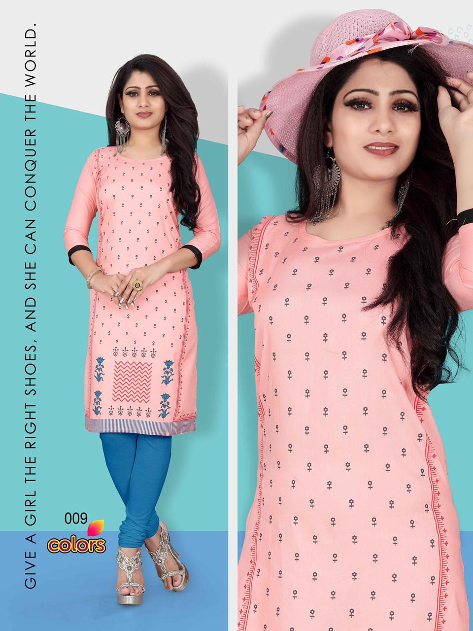 Aagya Colors 4 Casual Wear Designer Prined Rayon Kurti Collection
