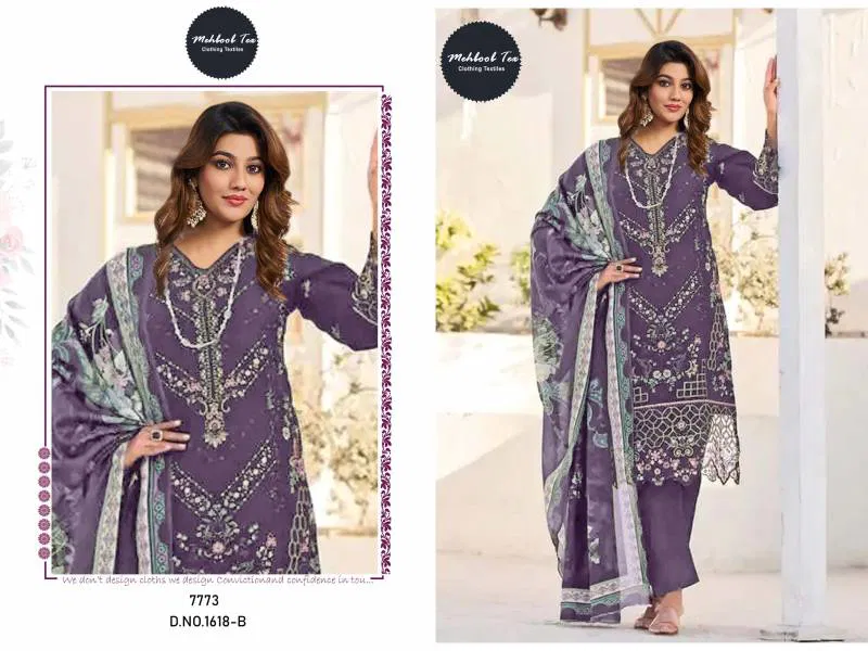 Mehboob Tex 1618 B Chiffon Dupatta Pakistani Salwar Suits Suppliers In India