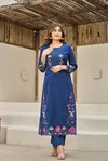 Naisha K 84 Mal Cotton Embroidered Kurti Bottom With Dupatta Wholesale Market In Surat