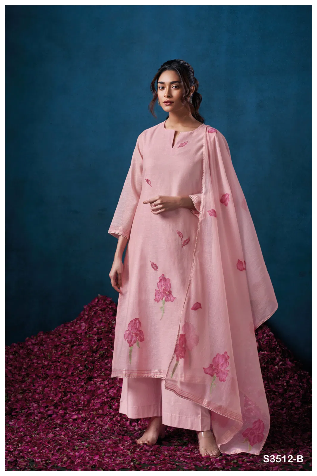Hillary 3512 By Ganga Mal Chanderi Embroidery Salwar Suit Wholesale Online