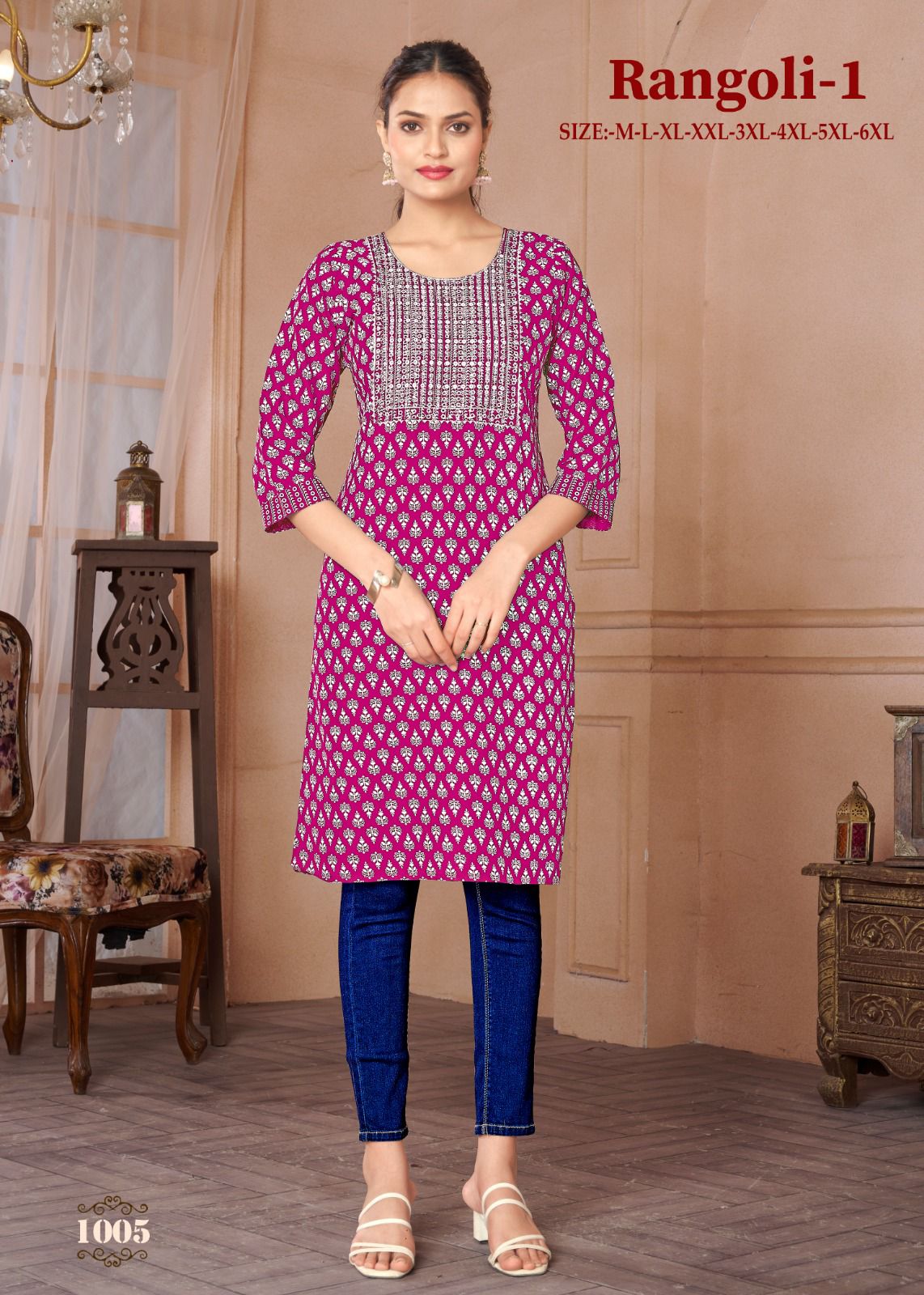 Rangoli By Sangeet Rayon Gold Khadi Printed Kurtis Wholesale Market In Surat