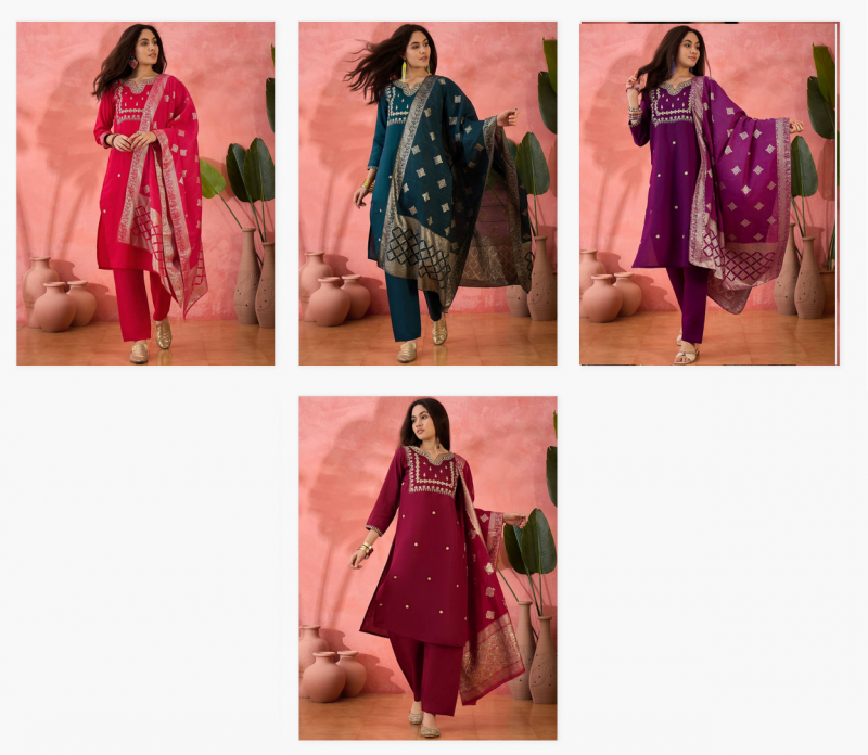 Color Set 8507 Beautiful Roman Silk Kurti Bottom With Dupatta Online Wholesale