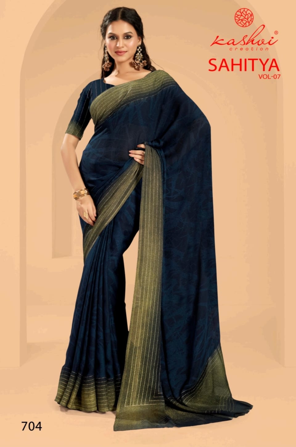 Sahitya Vol 7 By Kashvi Dull Moss Daily Wear Sarees Exporters In India