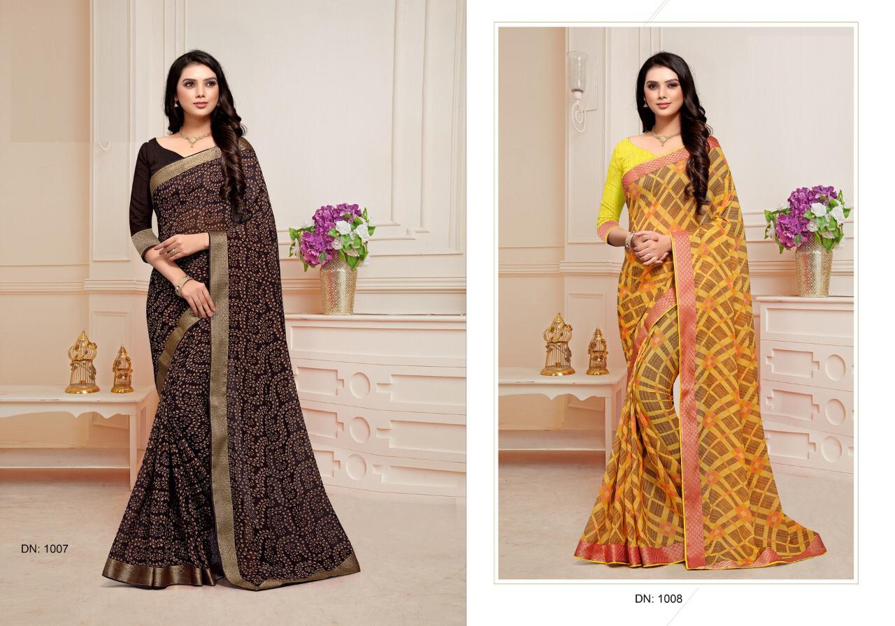 Mintorsi Designer Bridal Georgette with Banarsi lace and blouse with Manipuri silk Sarees Collection