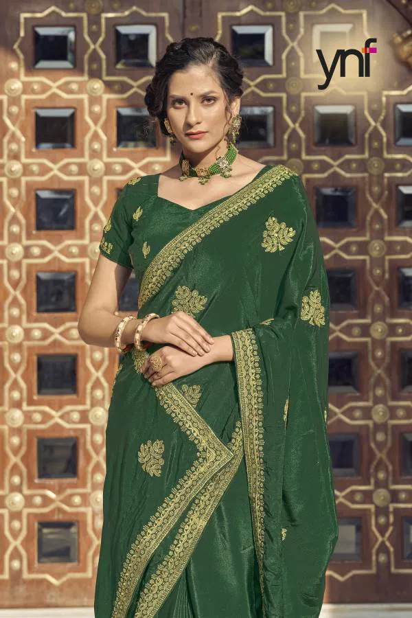 Ynf Angad New Exclusive Wear Crepe Silk Heavy Saree Collection