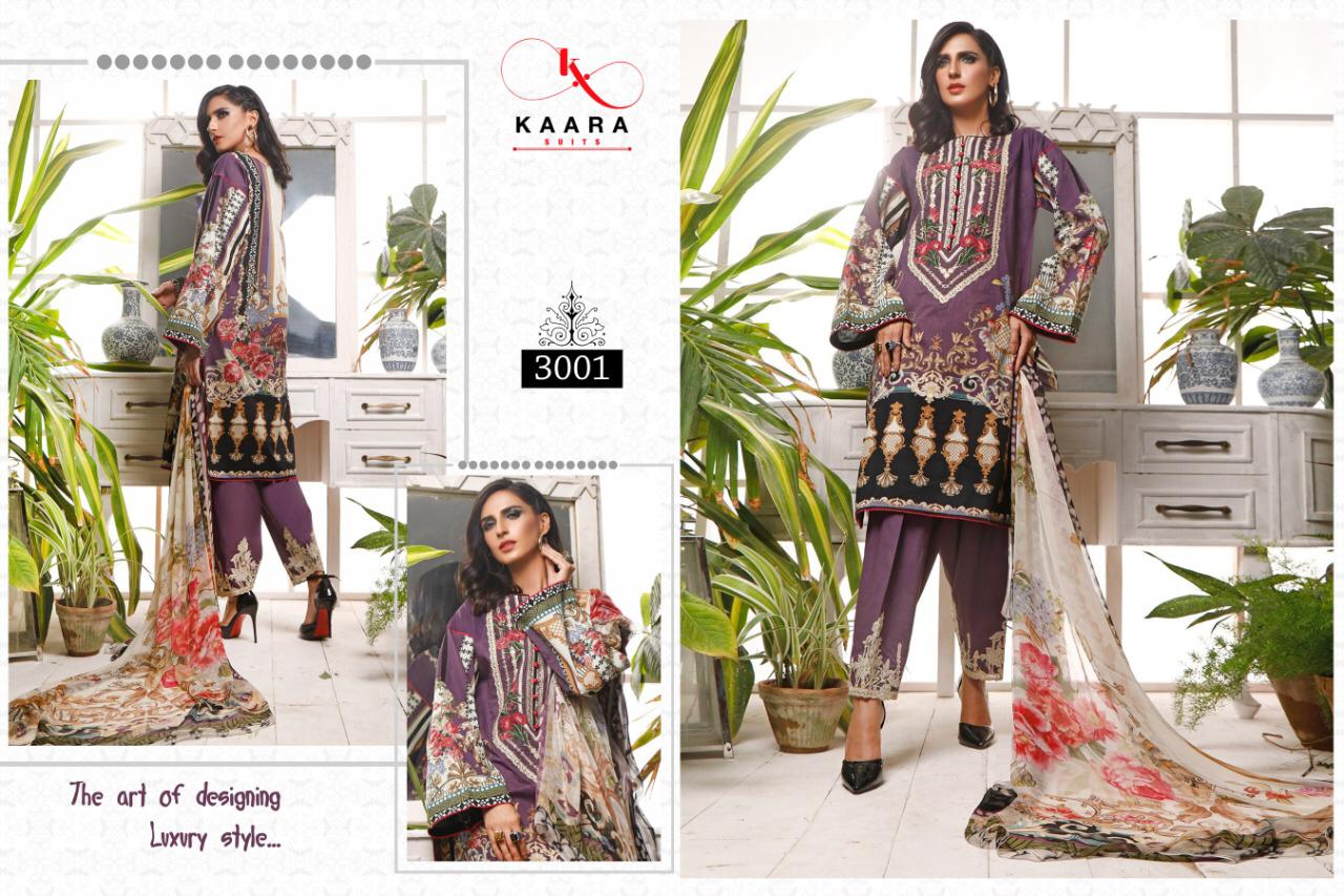 KAARA Firdous Lawn Collection Vol-3 Pure Cotton digital Print With Embroidery Work Designer Pakistani Dress Collections