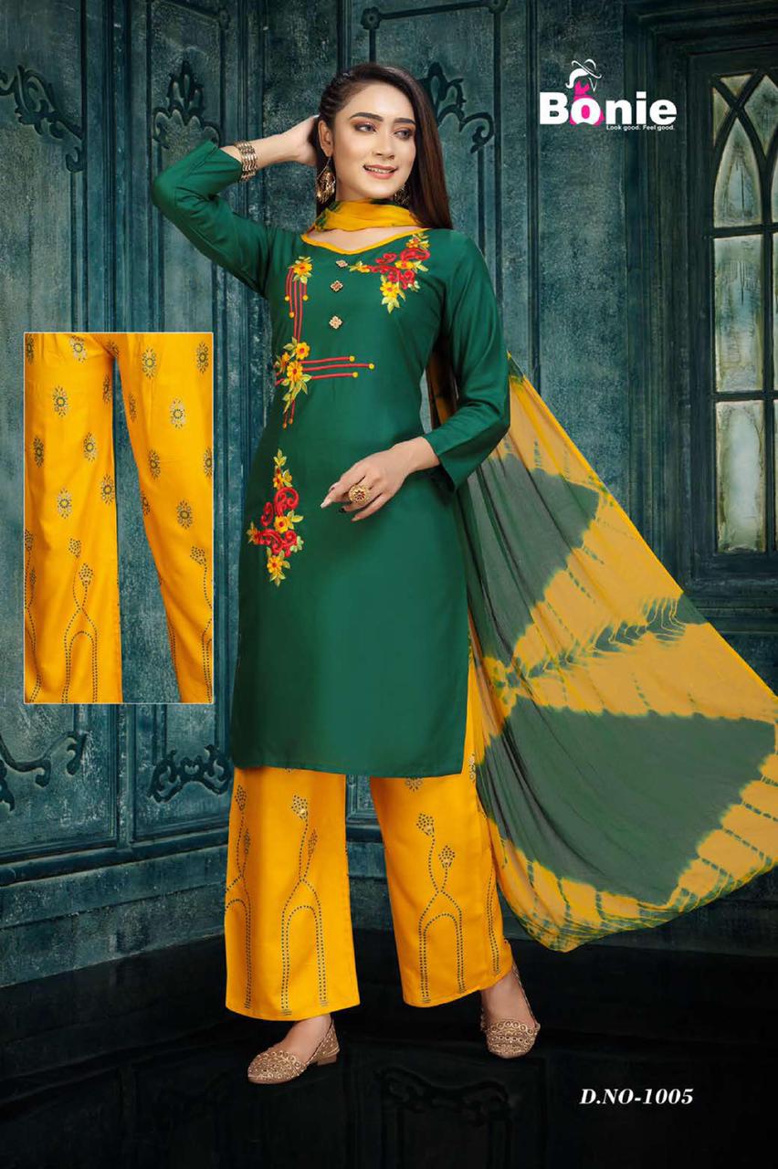 Bonie Hemani Fancy Ethnic Wear Kurtis With Palazzo With Dupatta Readymade Collection
