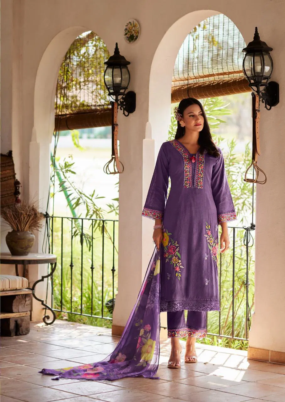 Viviana By Prm Pure Cotton Embroidery kurti With Bottom Dupatta Wholesale Online