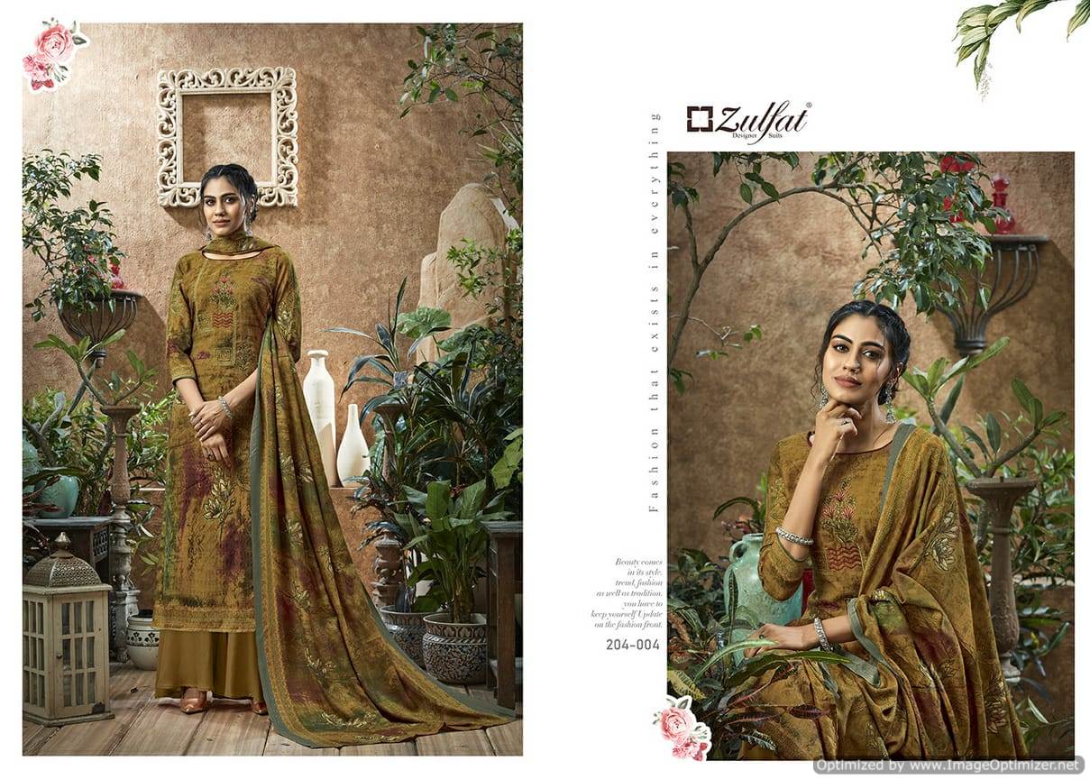 Zulfat Heenaz Latest Designer Printed Casual Wear Dress Material Collection 