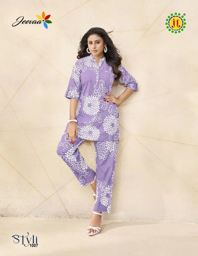 Jeevaa Styli Jt Cotton Printed Casual Wear Co Ord Set Wholesale Online