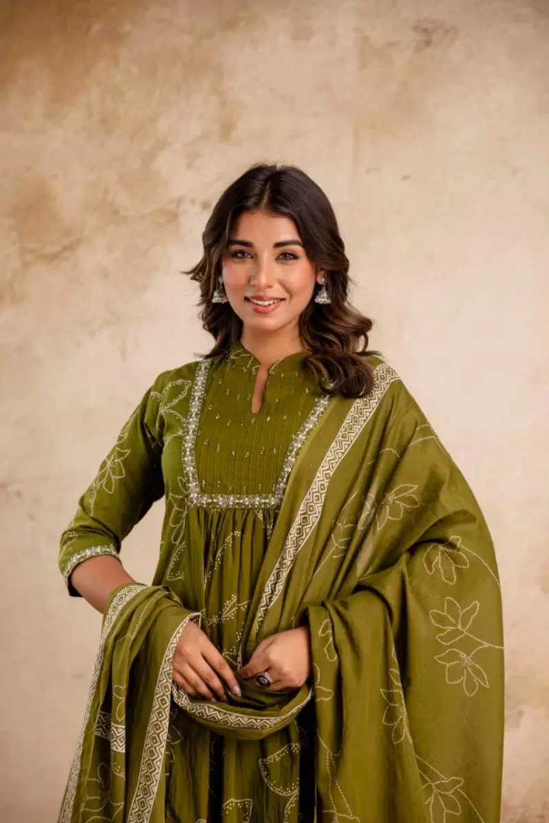 Naisha K 32 Cotton Embroidered Kurti Bottom With Dupatta Bulk Orders In India