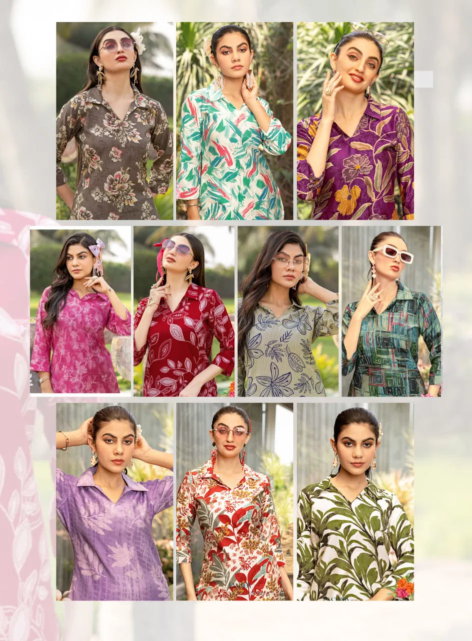 Priya Vol 1 by Mystic 9 Vertican Dobby Printed Co Ord Set Wholesale Online