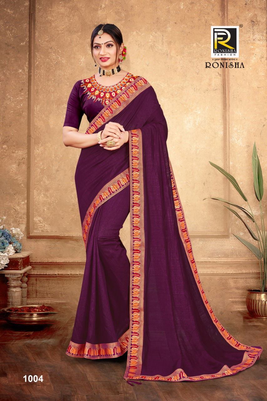 Ronisha Mastani Fancy Designer Festive Wear Vichitra Silk Saree Collection