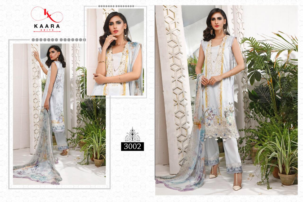 KAARA Firdous Lawn Collection Vol-3 Pure Cotton digital Print With Embroidery Work Designer Pakistani Dress Collections