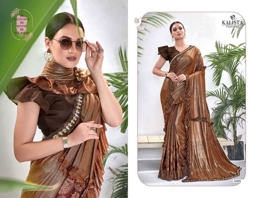 Kalista Paradise 3 Latest Fancy Heavy Designer Party Wear Lycra Silk Saree Collection With Flur Border 