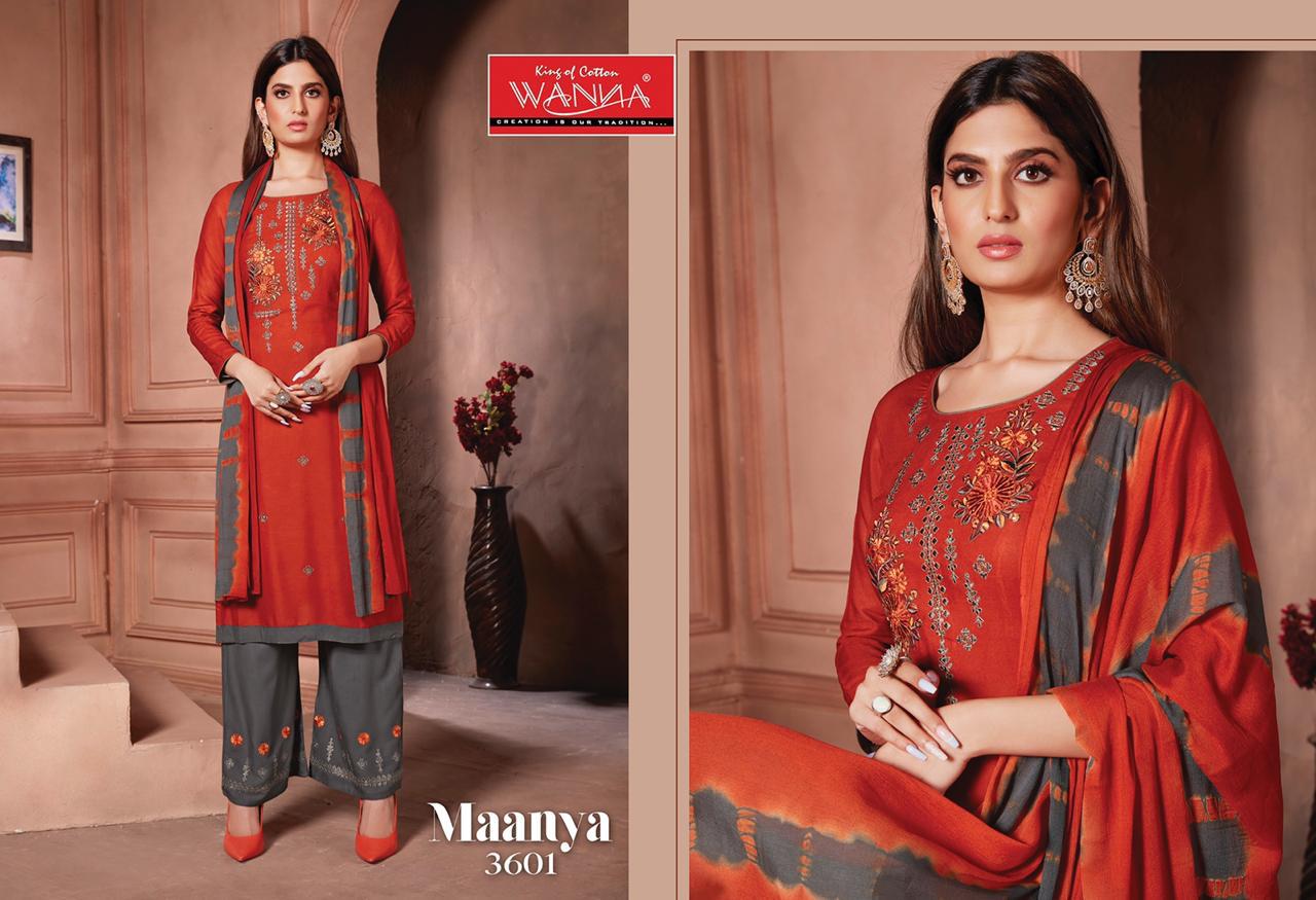 Wanna Maanya Latest Designer Plazzo Style Exclusive Rayon Casual Wear Dress Material Collection