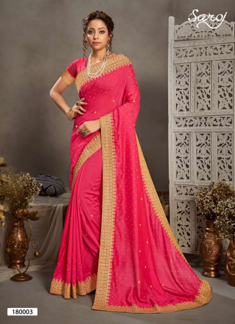 Saroj Kala Nidhi Vichitra Silk Latest Heavy Designer Festive Wear Fancy Silk Sarees Collection
