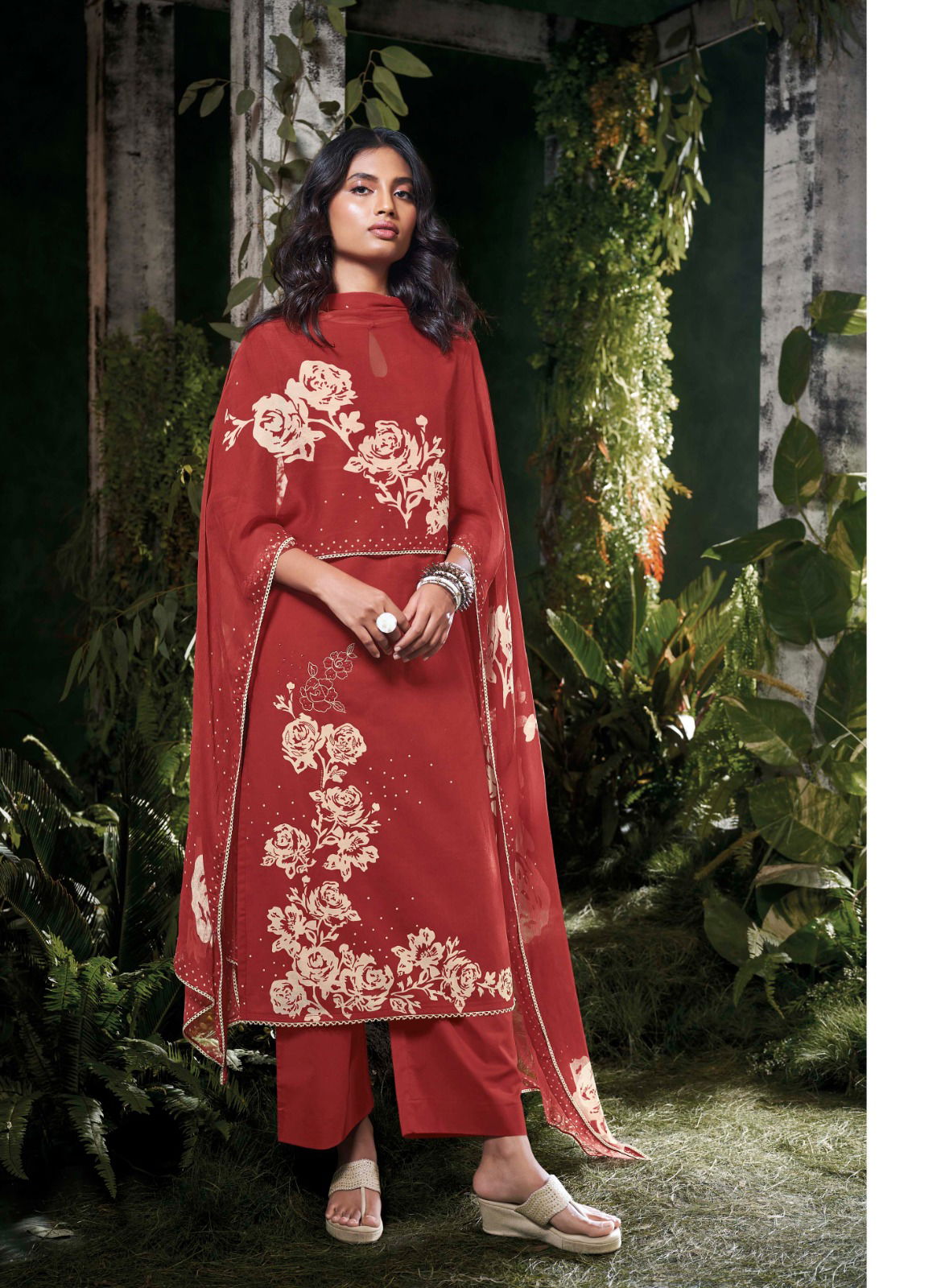 Iragai By Ganga Cotton Printed Embroidery Salwar Suit Suppliers In India