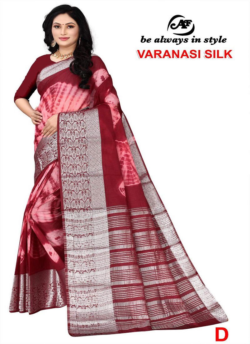 AMBAJI FASHION VARANASI SILK Latest Fancy Festive Wear Designer Silver Siburi Saree Collection