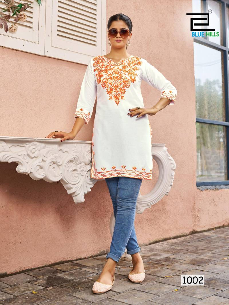 Gulmarg By Blue Hills Rayon Side Cut Short Kurti Suppliers In India