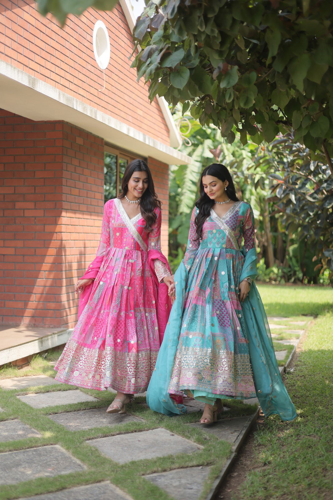 KA 1064 Gown Style Anarkali Kurti With Dupatta Catalog
