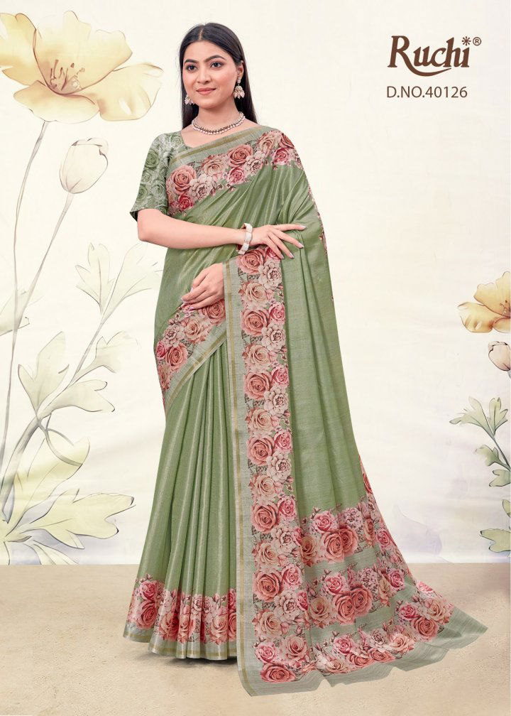 Saisha Vol 4 By Ruchi Digital Print Tussar Silk Fancy Saree Wholesalers In Delhi