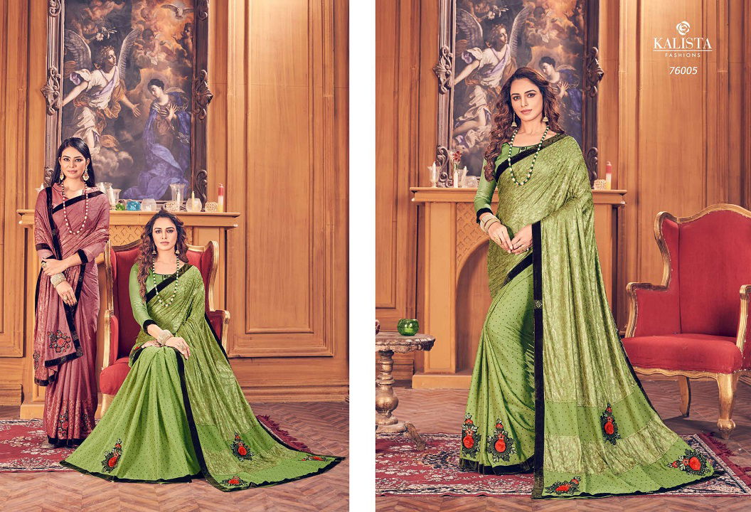 Kalista One Plus 2 Latest Designer Georgette Wedding Wear Festive Wear Embroidery Worked Sarees Collection 
