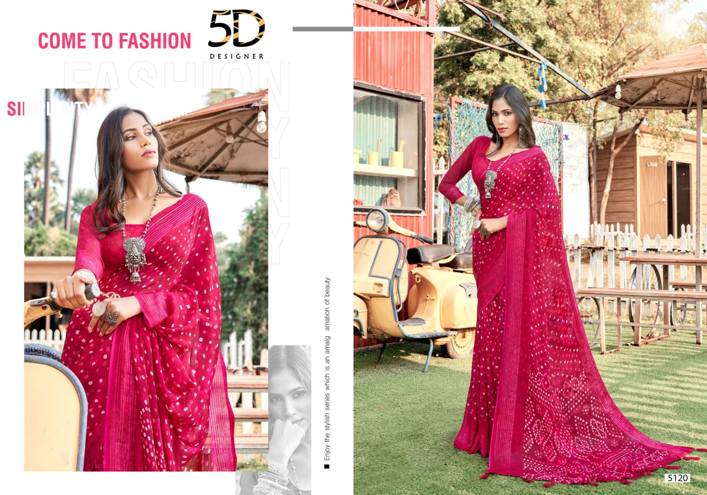 Jodha 14 By 5D Designer Georgette Printed Sarees Catalog