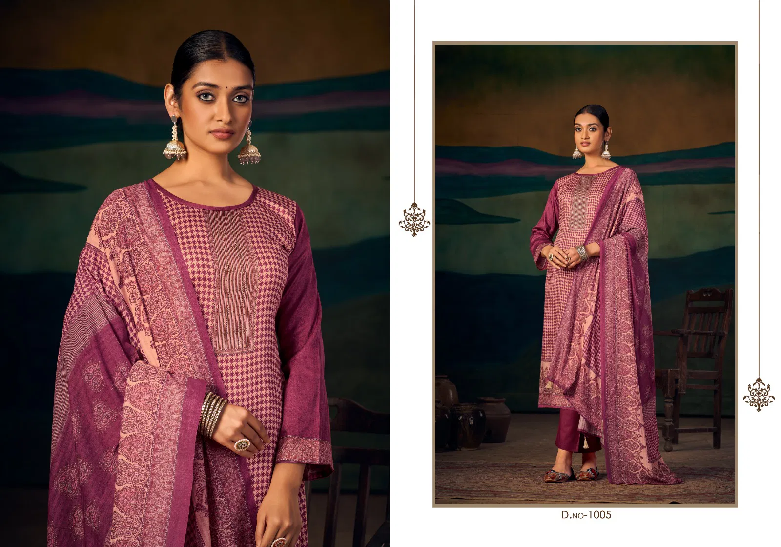 Zara Jam Stain Digital Printed Dress Material Catalog