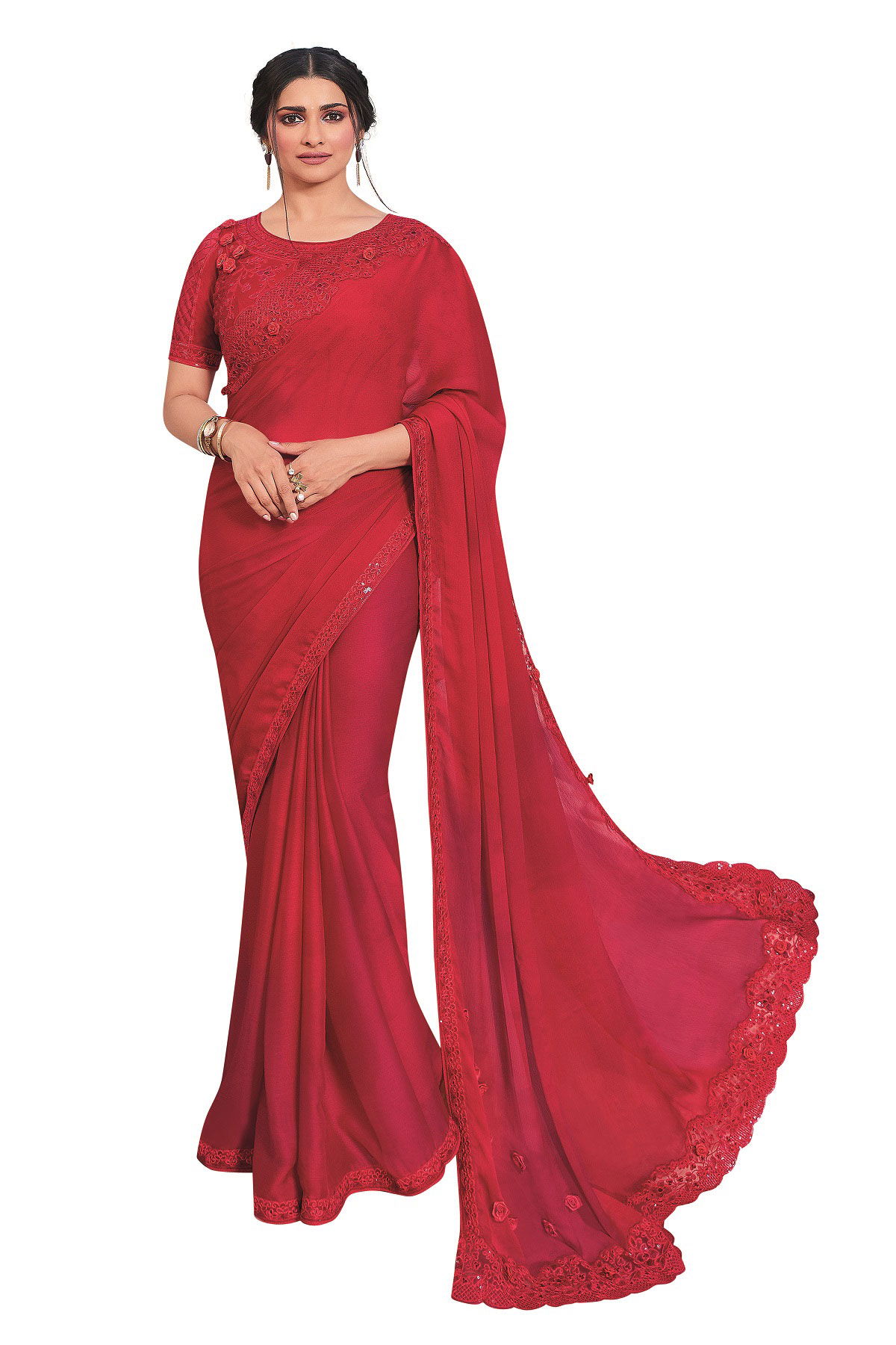 Suhani A47 Vichitra Silk Embroidery Work Stylish Party Wear Latest Designer Saree Collection
