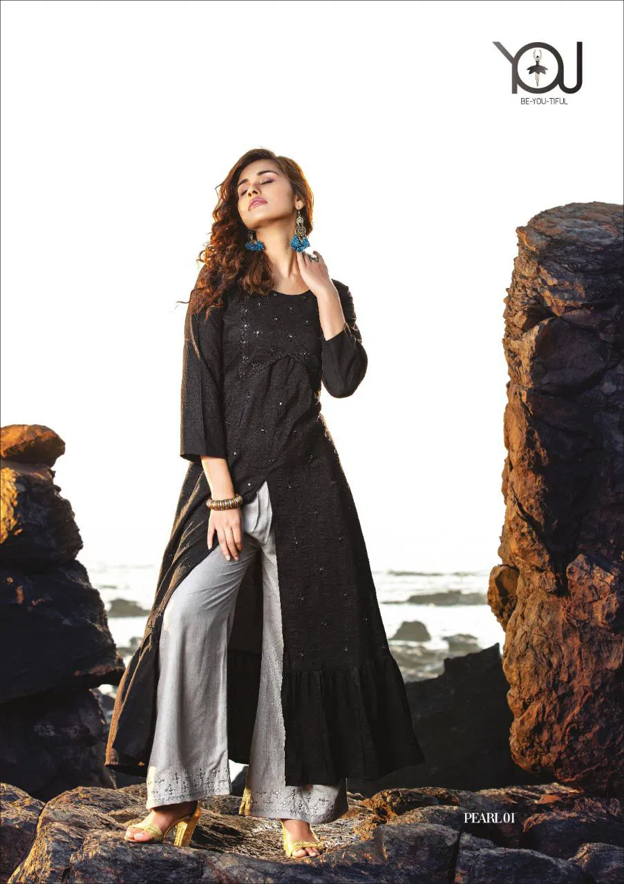 You Pearl Latest Fancy Ethnic Wear Rayon Kurtis With Bottom Collection