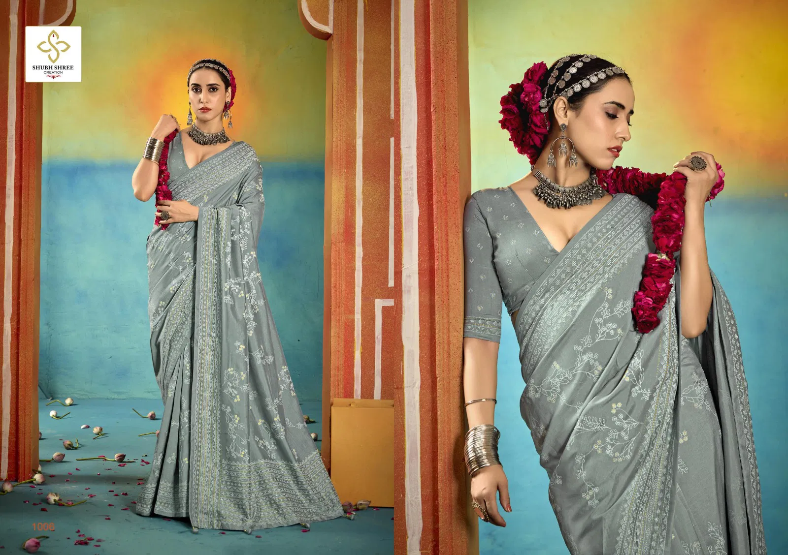 Sarangi By Shubh Shree Velvet Tusser Silk Saree Wholesale Market In Surat 