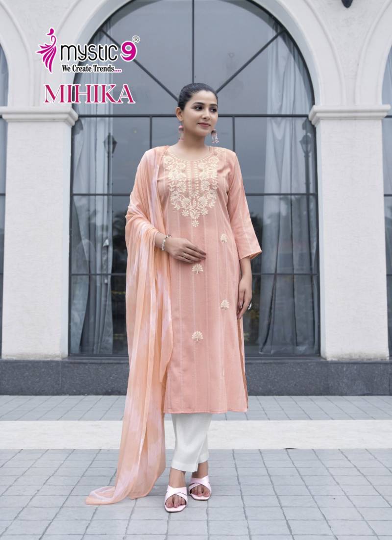  Mihika Vol 2 By Mystic 9 Kurti Bottom With Dupatta Bulk Orders In India
