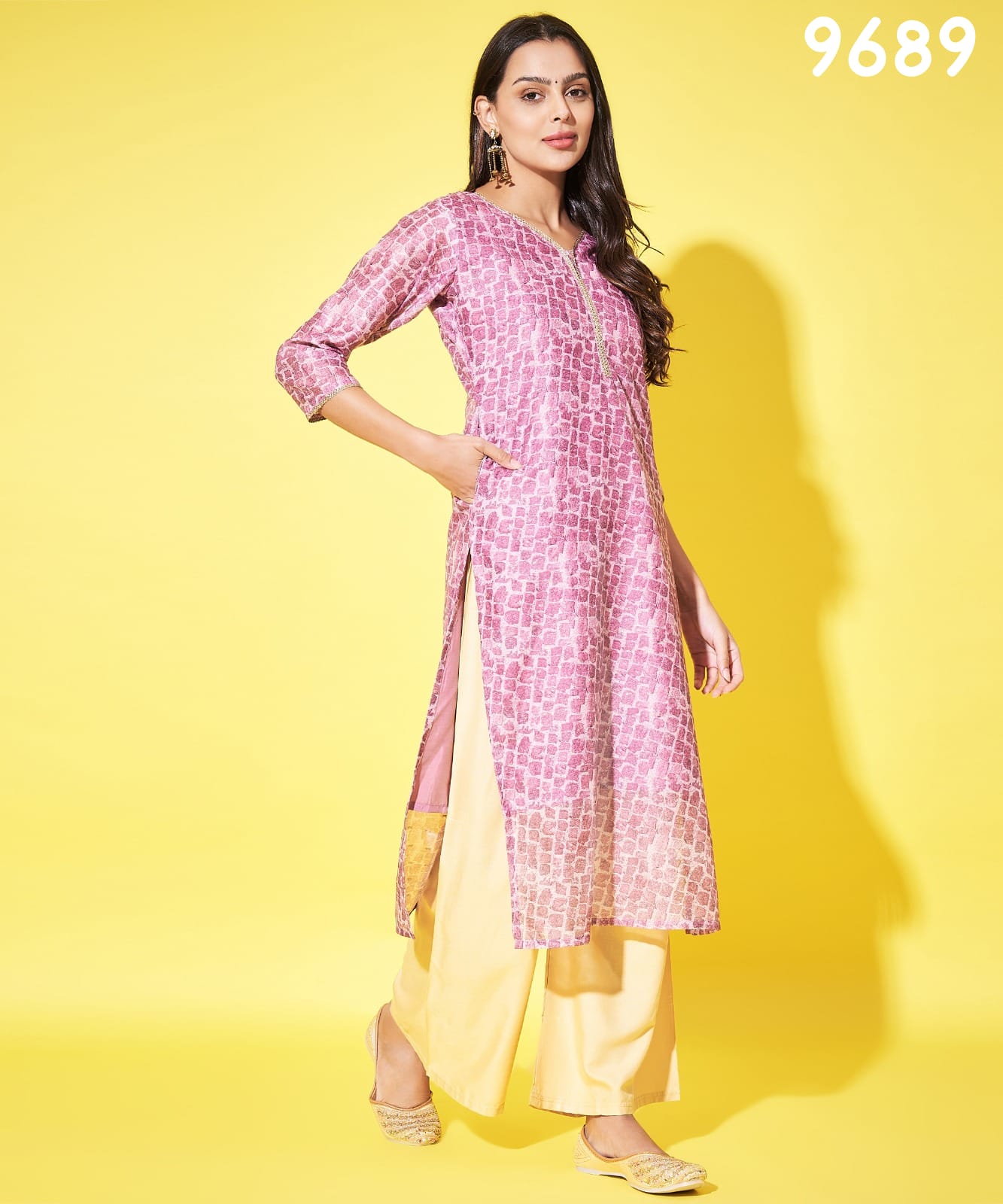 Label Khoj 9687 To 9691 Chanderi Printed kurti Wholesalers In Delhi