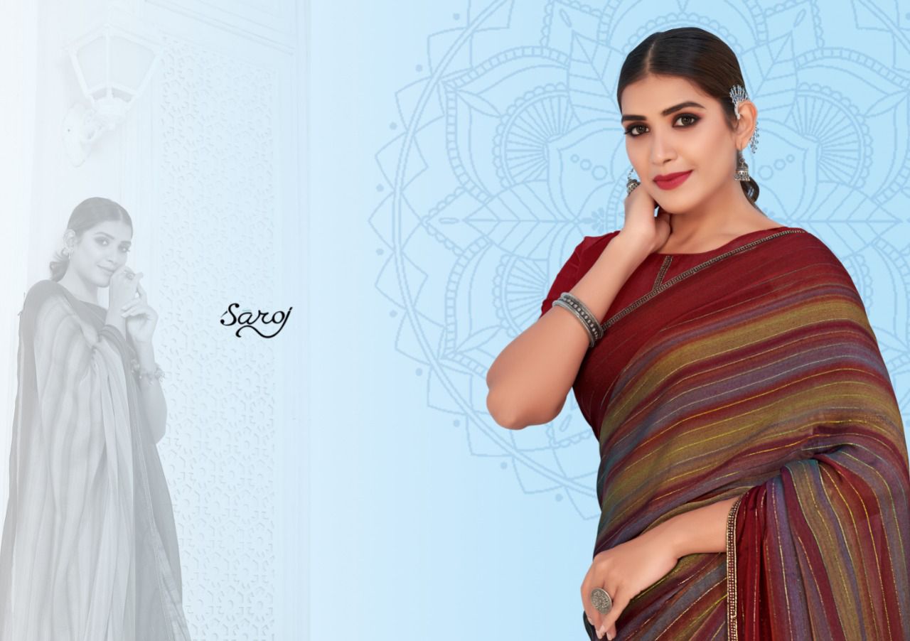 Saroj Naazia Fancy Casual Daily Wear Georgette Printed Saree Collection