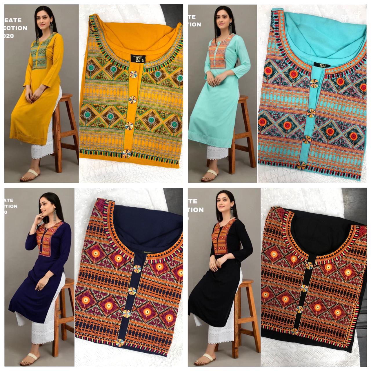 Rafel 2 Rayon Cotton Kurti With Bottom Catalog