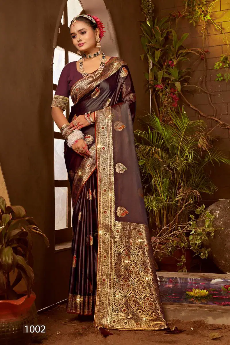 Pihu Satin Saroski Vol 1 By Saroj Wedding Wear Silk Saree Wholesale Market Surat
