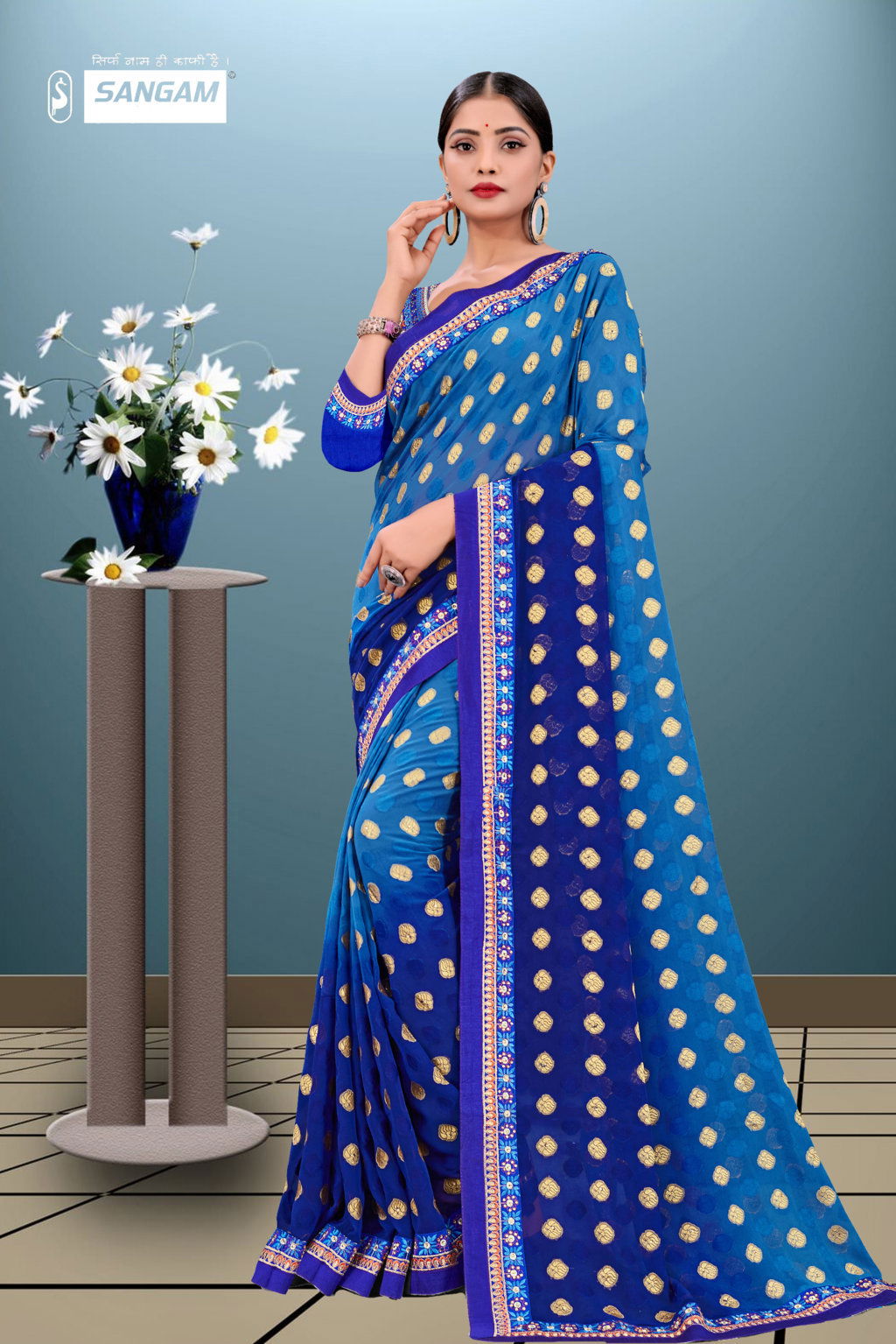 Sangam Pihu Latest Fancy Designer Casual Wear Georgette Sarees Collection
