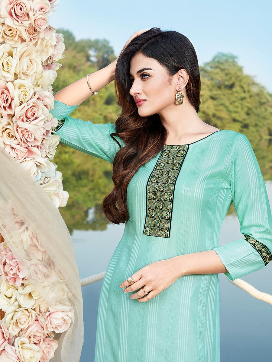 Manas Hirwa 2 Latest Designer Collection Ethnic Wear Rayon Embroidery Work Straight Kurti With Bottom 
