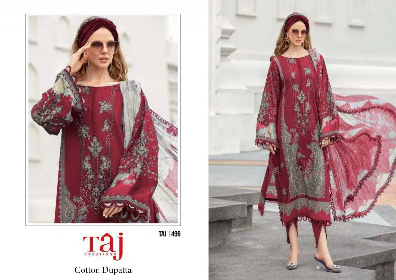 Taj 496 Cotton Dupatta Pakistani Salwar Suits Wholesale Market In Suratwith Price
