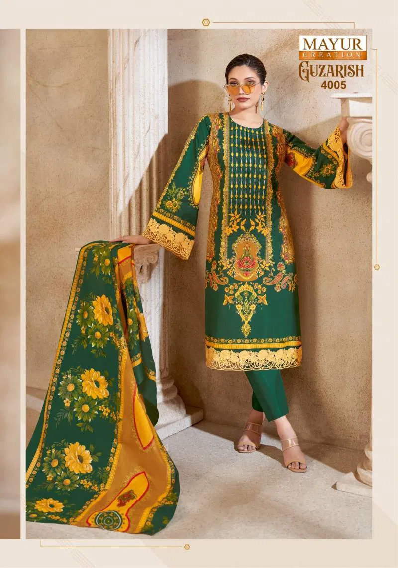 Guzarish Vol 4 By Mayur Cotton Printed Dress Material Wholesalers In Delhi