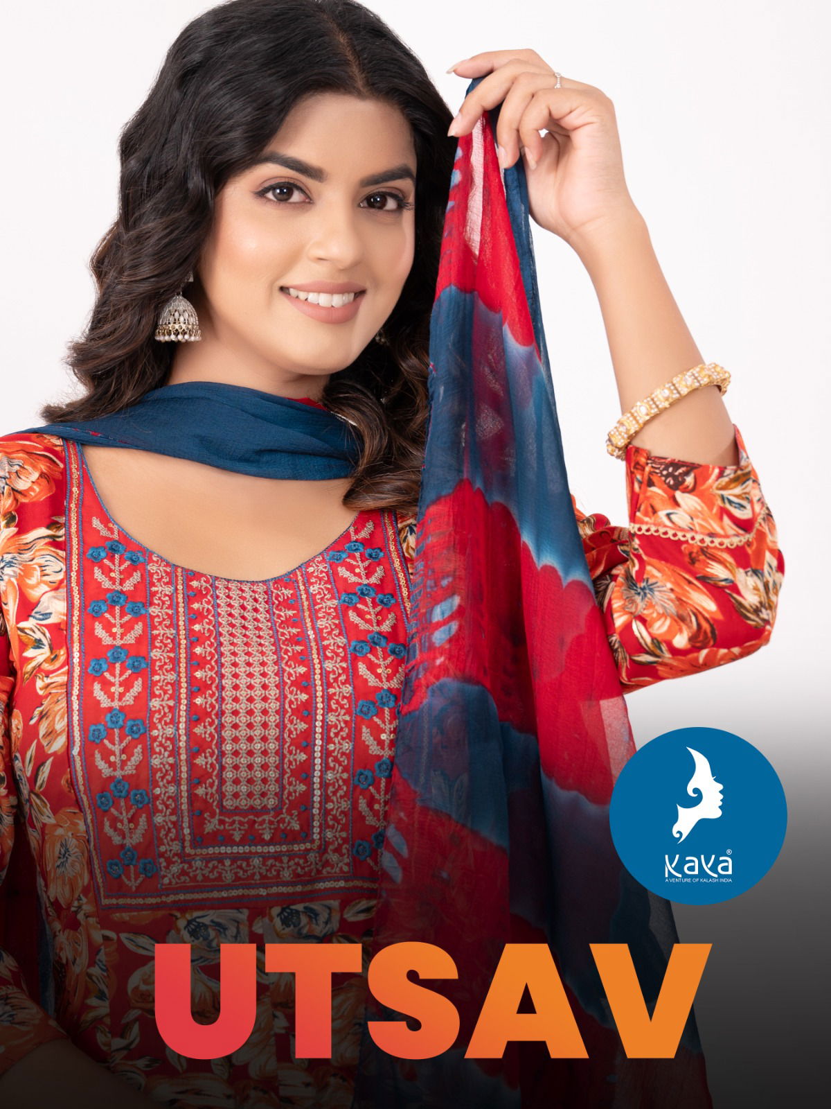 Utsav By Kaya Rayon Printed Kurti With Bottom Dupatta Catalog