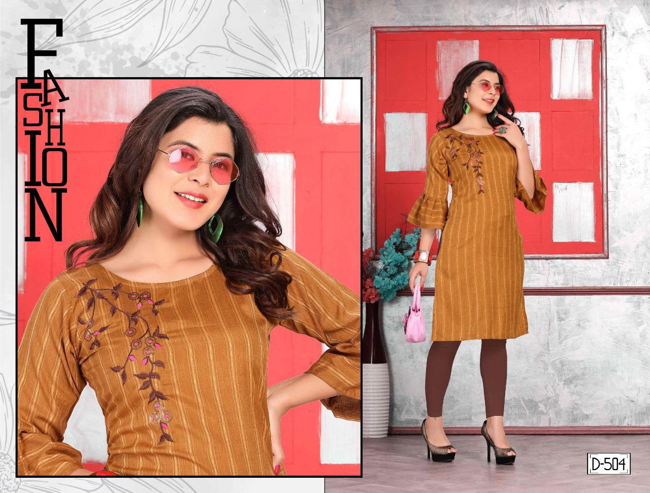 Trendy Divine Latest Fancy Regular Wear Straight Designer Rayon Kurtis Collection
