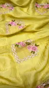 1296 Beautiful Designer Gold Crush Silk Embroidery Saree Suppliers In India
